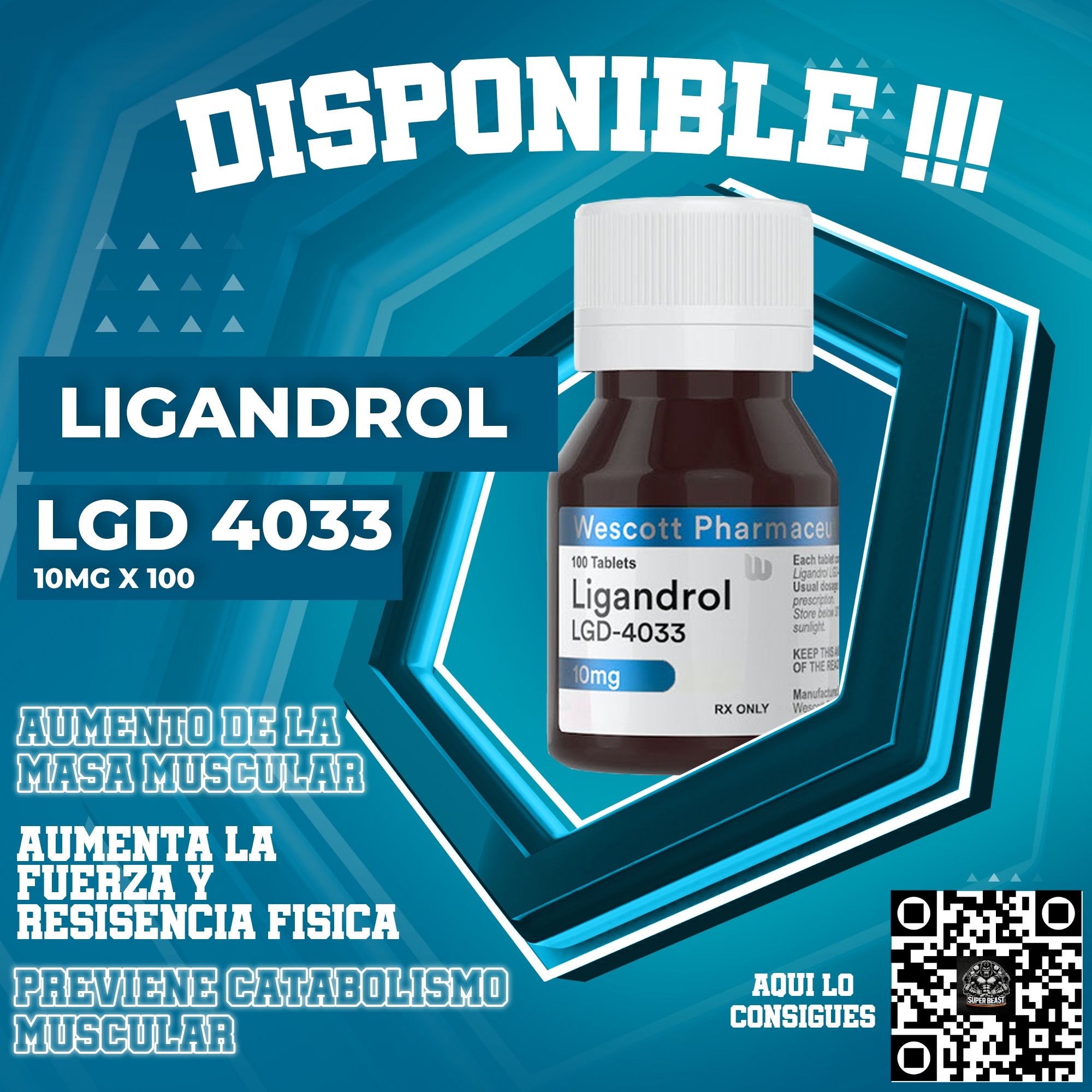 Ligandrol 10mg/100 tabletas - Imagen 2